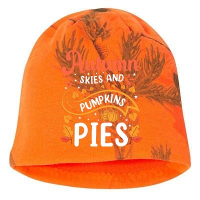 Autumn Skies And Pumpkin Pies Seasonal Graphic Kati - Camo Knit Beanie