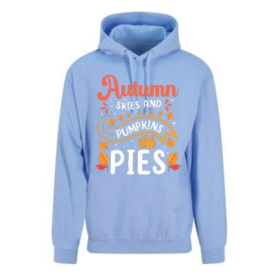 Autumn Skies And Pumpkin Pies Seasonal Graphic Unisex Surf Hoodie