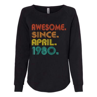 Awesome Since April 1980 Year Of Birth Birthday 1980 Vintage Raglan Baseball Womens California Wash Sweatshirt