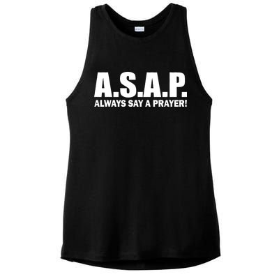 ASAP Always Say A Prayer Ladies PosiCharge Tri-Blend Wicking Tank