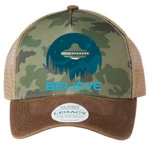 Alien Spaceship Believe Ufo Day Great Gift Legacy Tie Dye Trucker Hat