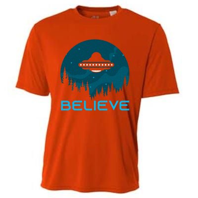 Alien Spaceship Believe Ufo Day Great Gift Cooling Performance Crew T-Shirt