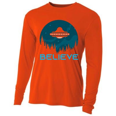 Alien Spaceship Believe Ufo Day Great Gift Cooling Performance Long Sleeve Crew