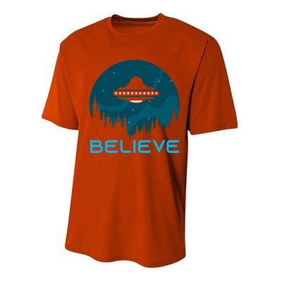 Alien Spaceship Believe Ufo Day Great Gift Performance Sprint T-Shirt