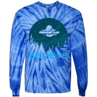 Alien Spaceship Believe Ufo Day Great Gift Tie-Dye Long Sleeve Shirt