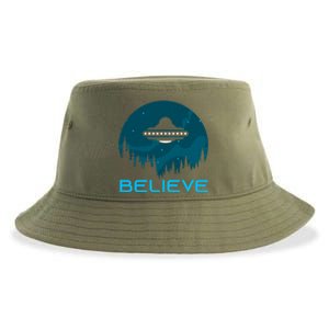 Alien Spaceship Believe Ufo Day Great Gift Sustainable Bucket Hat