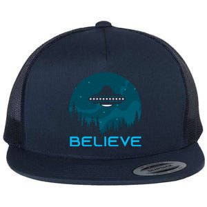 Alien Spaceship Believe Ufo Day Great Gift Flat Bill Trucker Hat