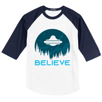 Alien Spaceship Believe Ufo Day Great Gift Baseball Sleeve Shirt