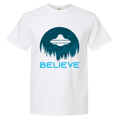 Alien Spaceship Believe Ufo Day Great Gift Garment-Dyed Heavyweight T-Shirt