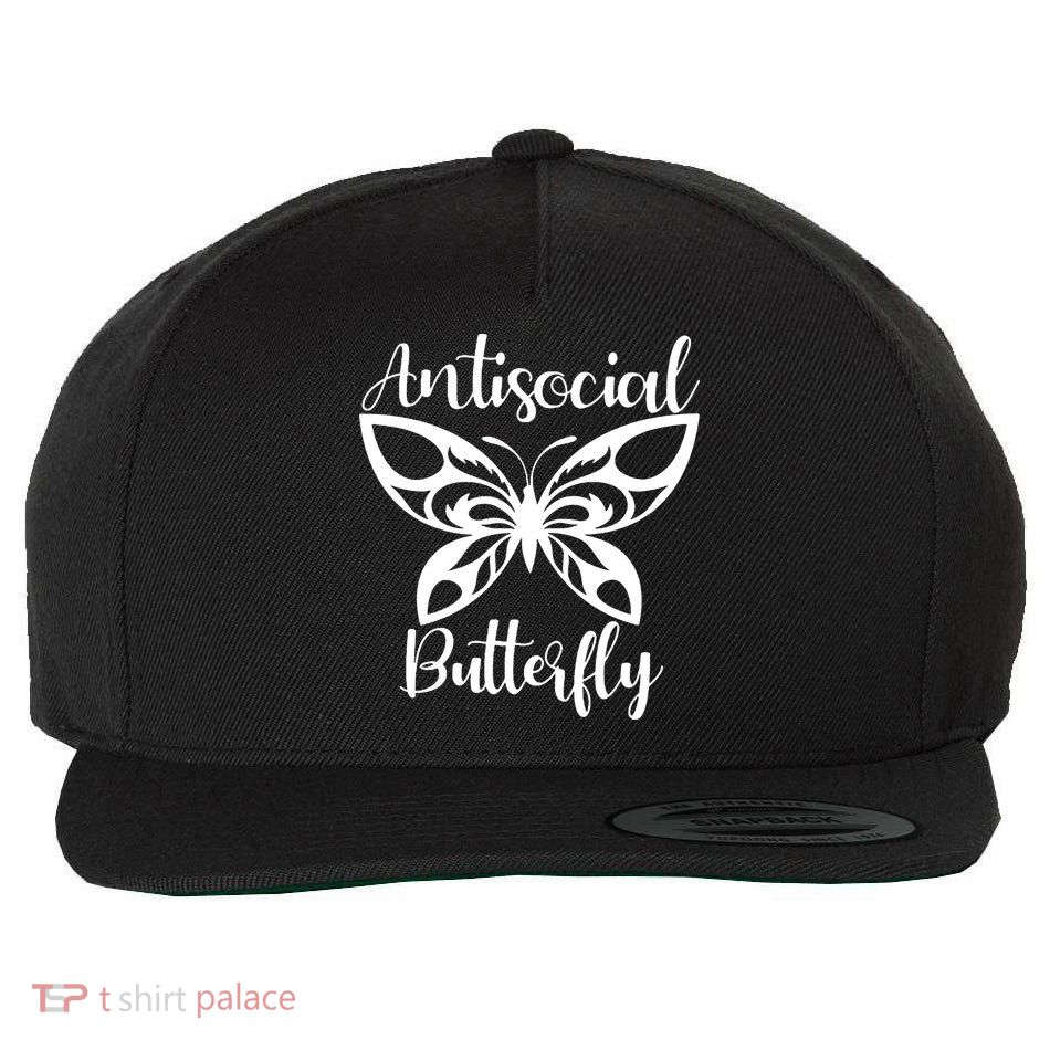 Anti Social Butterfly Wool Snapback Cap