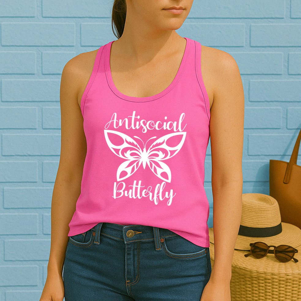 Anti Social Butterfly Womens Tank Top