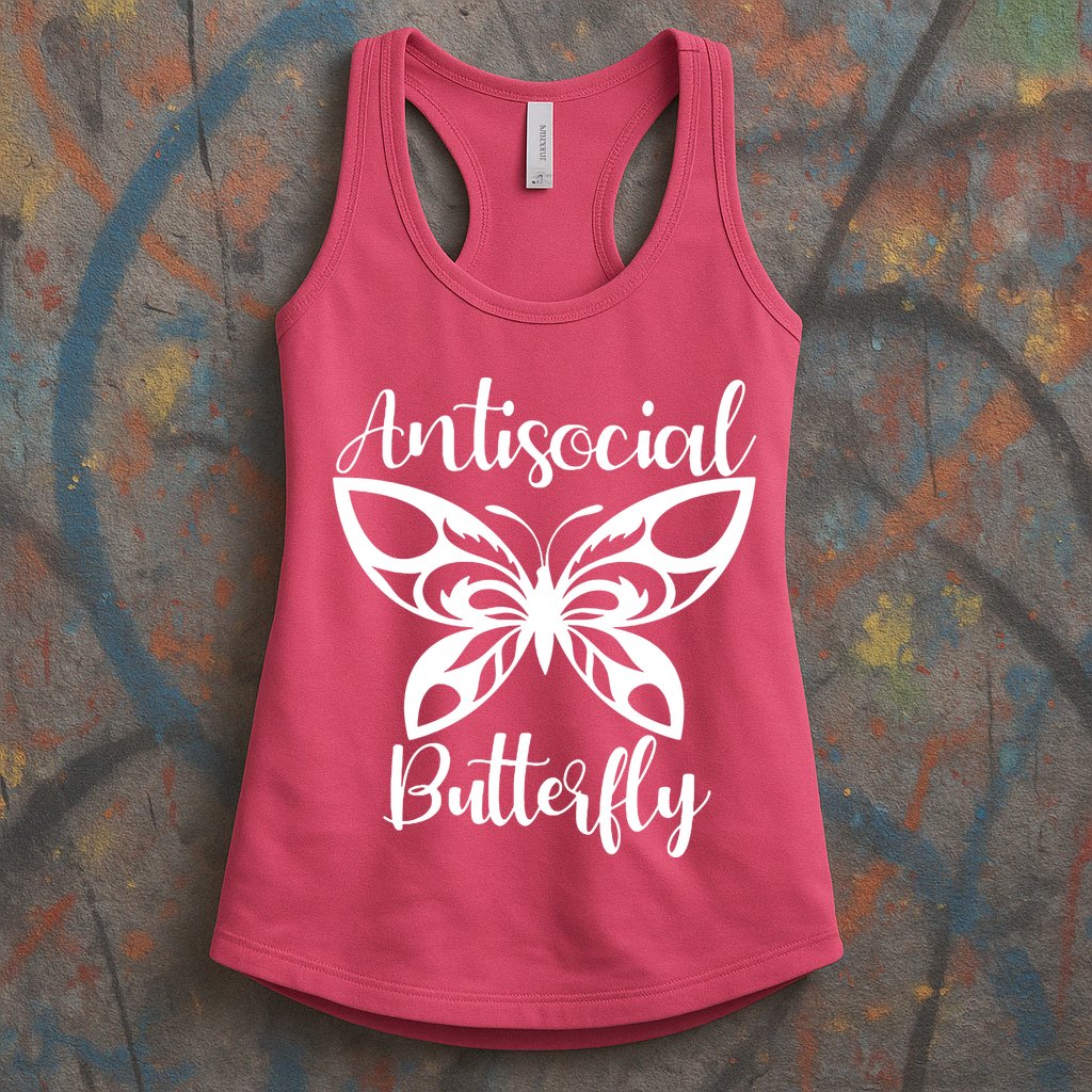 Anti Social Butterfly Womens Tank Top