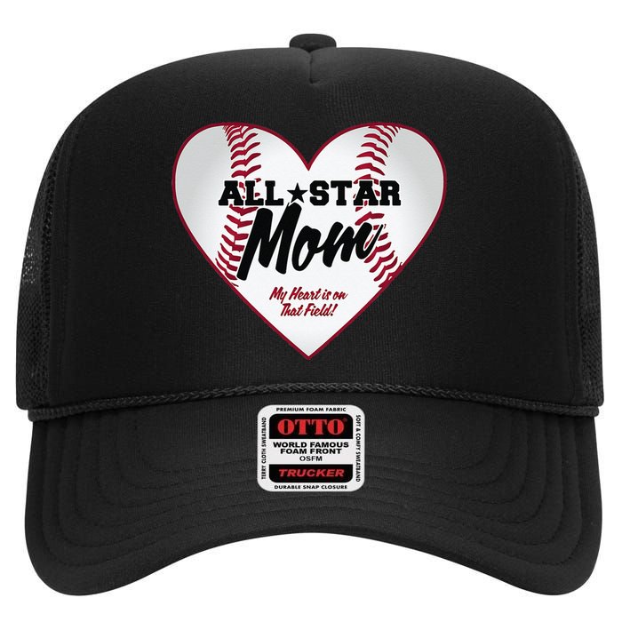 All Star Baseball Mom High Crown Mesh Back Trucker Hat