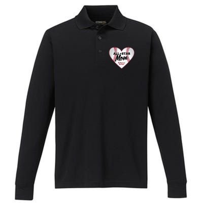 All Star Baseball Mom Performance Long Sleeve Polo