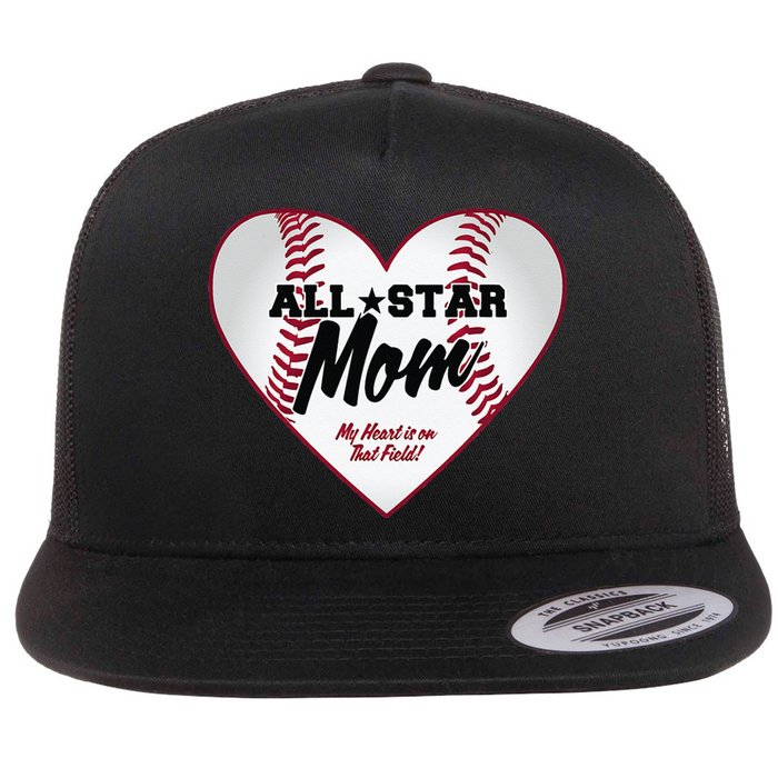 All Star Baseball Mom Flat Bill Trucker Hat