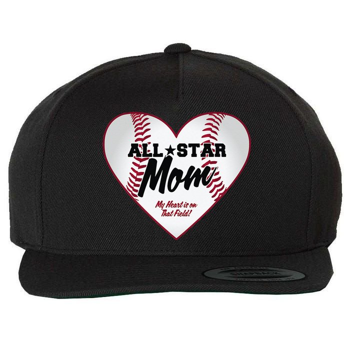 All Star Baseball Mom Wool Snapback Cap