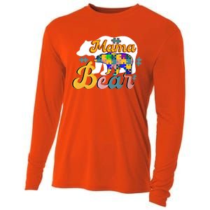 Autism Superpower Bear Mama Autism Awareness Day Funny Gift Cooling Performance Long Sleeve Crew