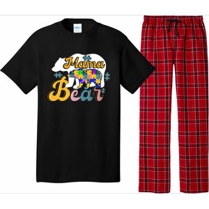 Autism Superpower Bear Mama Autism Awareness Day Funny Gift Pajama Set