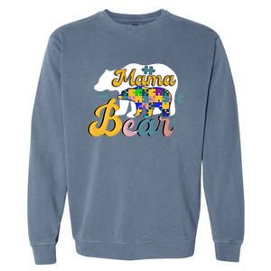 Autism Superpower Bear Mama Autism Awareness Day Funny Gift Garment-Dyed Sweatshirt