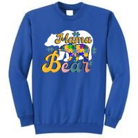 Autism Superpower Bear Mama Autism Awareness Day Funny Gift Tall Sweatshirt