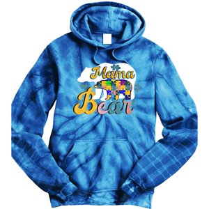 Autism Superpower Bear Mama Autism Awareness Day Funny Gift Tie Dye Hoodie