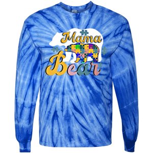 Autism Superpower Bear Mama Autism Awareness Day Funny Gift Tie-Dye Long Sleeve Shirt