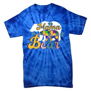 Autism Superpower Bear Mama Autism Awareness Day Funny Gift Tie-Dye T-Shirt