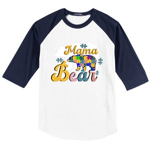 Autism Superpower Bear Mama Autism Awareness Day Funny Gift Baseball Sleeve Shirt