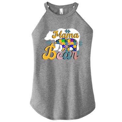 Autism Superpower Bear Mama Autism Awareness Day Funny Gift Women’s Perfect Tri Rocker Tank