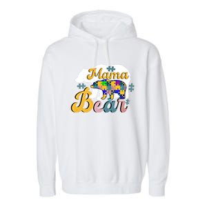 Autism Superpower Bear Mama Autism Awareness Day Funny Gift Garment-Dyed Fleece Hoodie