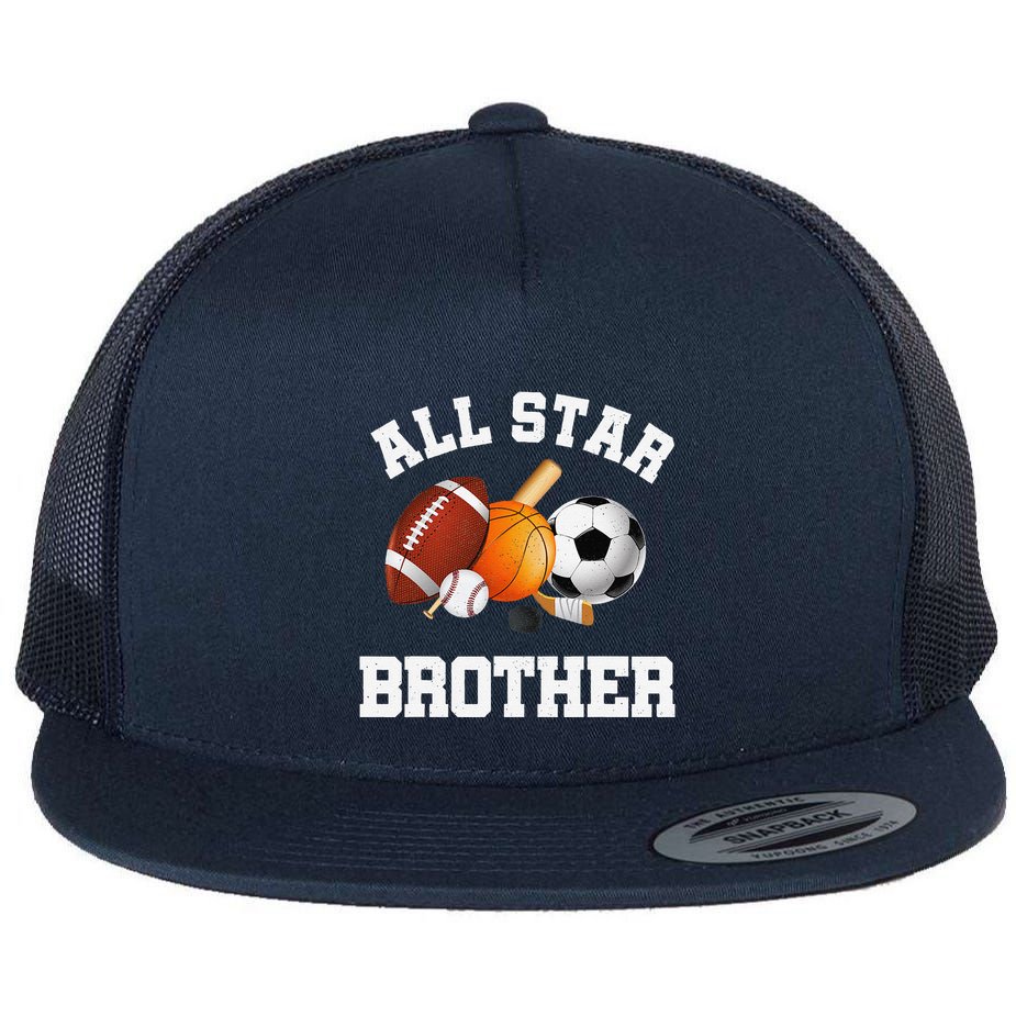 All Star Brother Brother Of The Birthday Boy Sports Flat Bill Trucker Hat