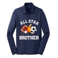 All Star Brother Brother Of The Birthday Boy Sports Silk Touch Performance Long Sleeve Polo