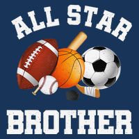 All Star Brother Brother Of The Birthday Boy Sports 16 in Basic Backpack