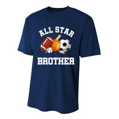 All Star Brother Brother Of The Birthday Boy Sports Performance Sprint T-Shirt