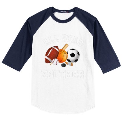 All Star Brother Brother Of The Birthday Boy Sports Baseball Sleeve Shirt