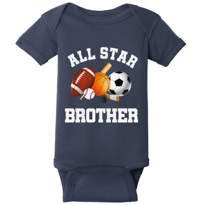 All Star Brother Brother Of The Birthday Boy Sports Baby Bodysuit