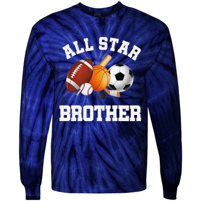 All Star Brother Brother Of The Birthday Boy Sports Tie-Dye Long Sleeve Shirt