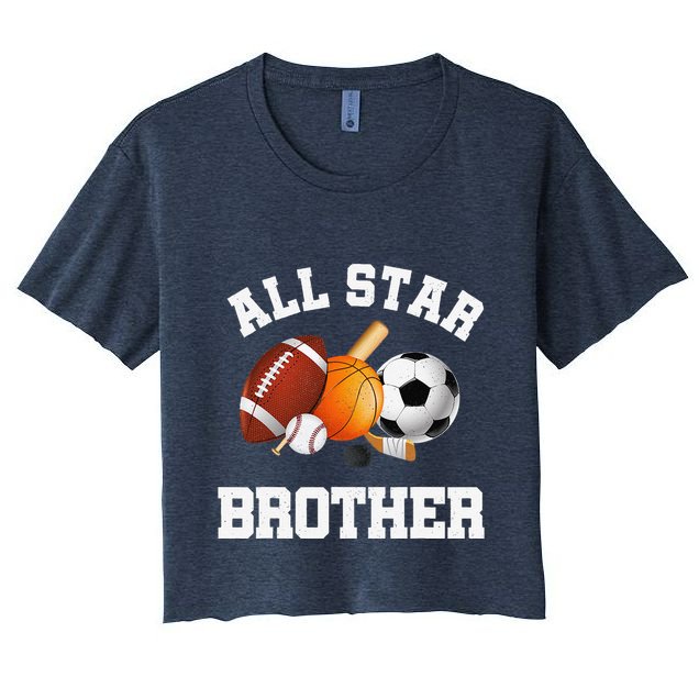 All Star Brother Brother Of The Birthday Boy Sports Crop Top