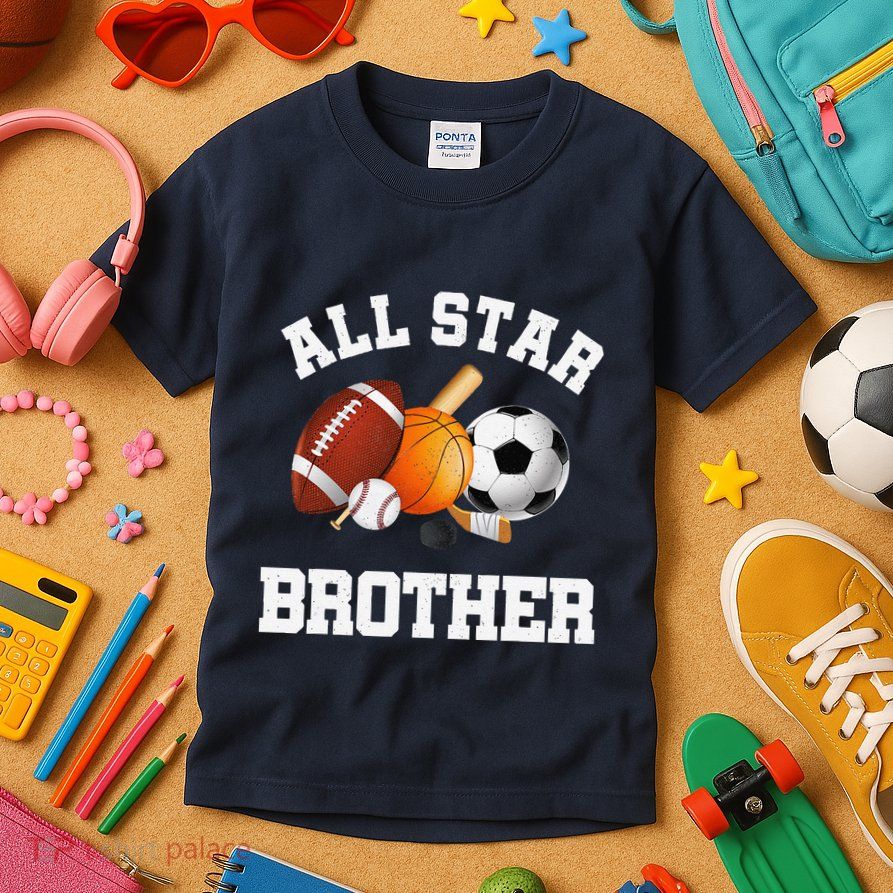 All Star Brother Brother Of The Birthday Boy Sports Kids T-Shirt
