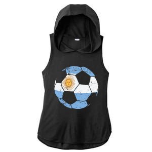 Argentina Soccer Ball Flag Jersey Argentinian Football Ladies PosiCharge Tri-Blend Wicking Draft Hoodie Tank