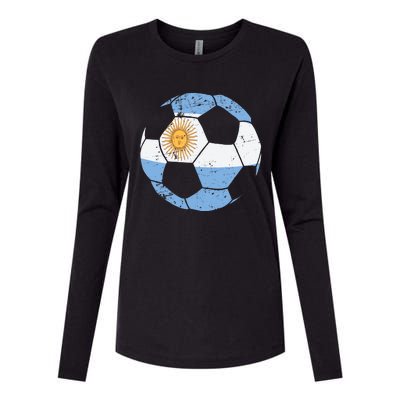 Argentina Soccer Ball Flag Jersey Argentinian Football Womens Cotton Relaxed Long Sleeve T-Shirt