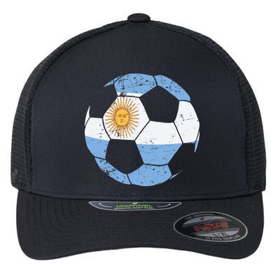 Argentina Soccer Ball Flag Jersey Argentinian Football Flexfit Unipanel Trucker Cap