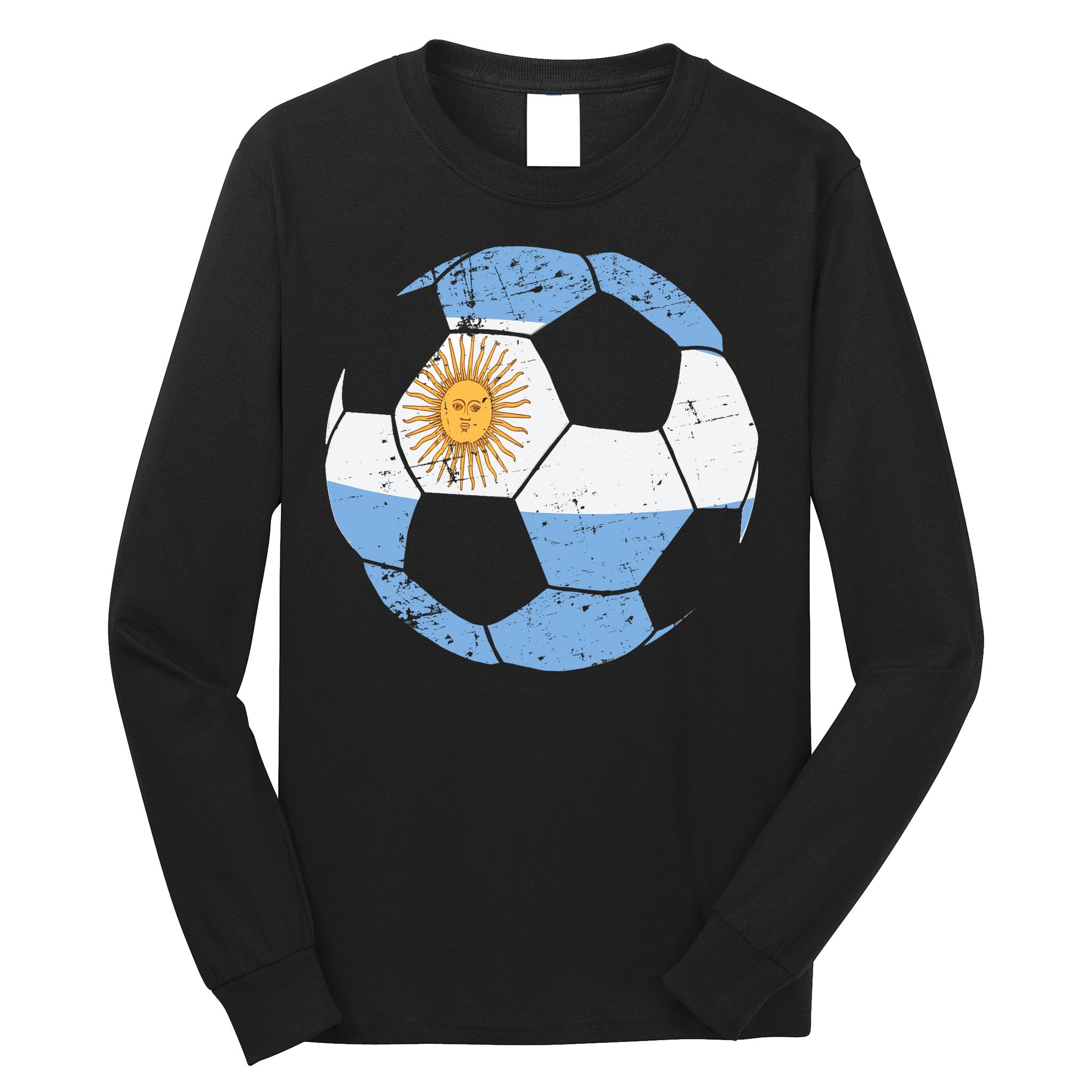 Argentina Soccer Ball Flag Jersey Argentinian Football Long Sleeve Shirt