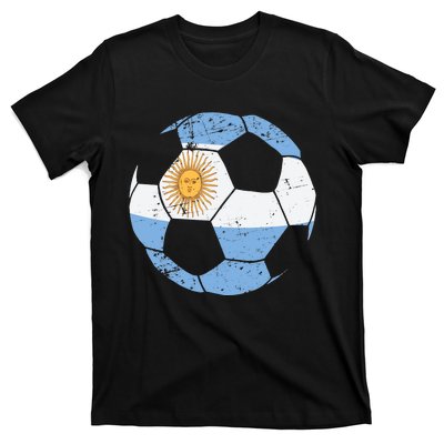 Argentina Soccer Ball Flag Jersey Argentinian Football T-Shirt