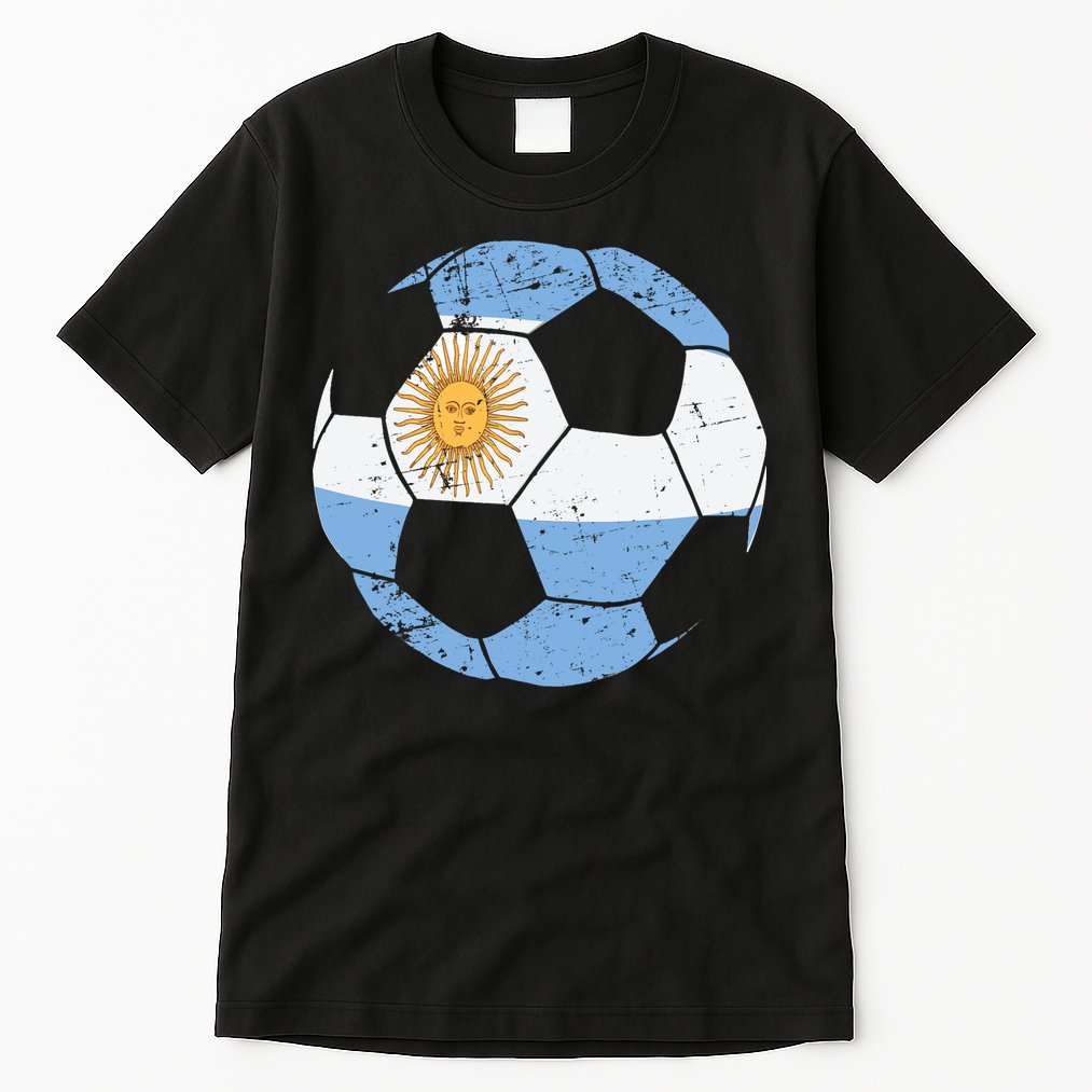 Argentina Soccer Ball Flag Jersey Argentinian Football Tall T-Shirt