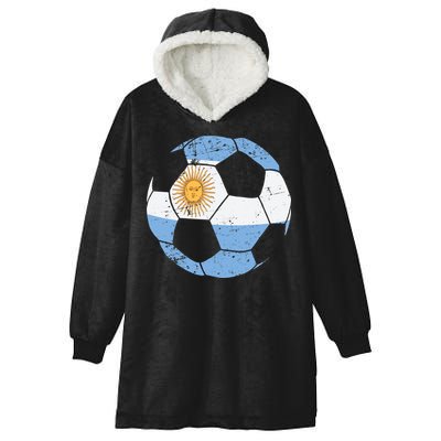 Argentina Soccer Ball Flag Jersey Argentinian Football Hooded Wearable Blanket