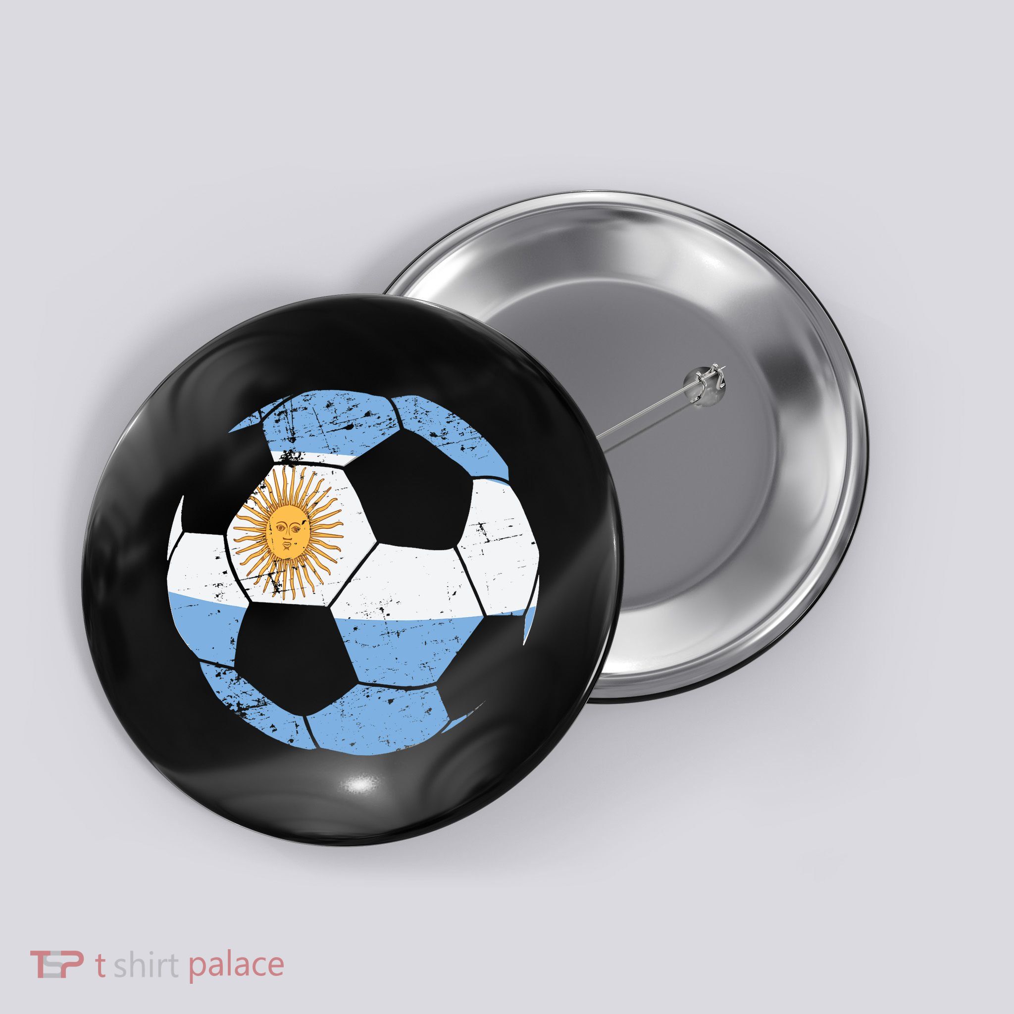 Argentina Soccer Ball Flag Jersey Argentinian Football Button
