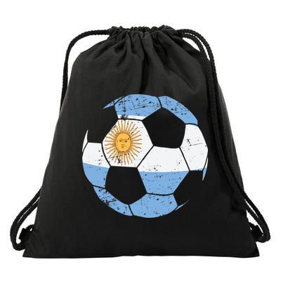 Argentina Soccer Ball Flag Jersey Argentinian Football Drawstring Bag