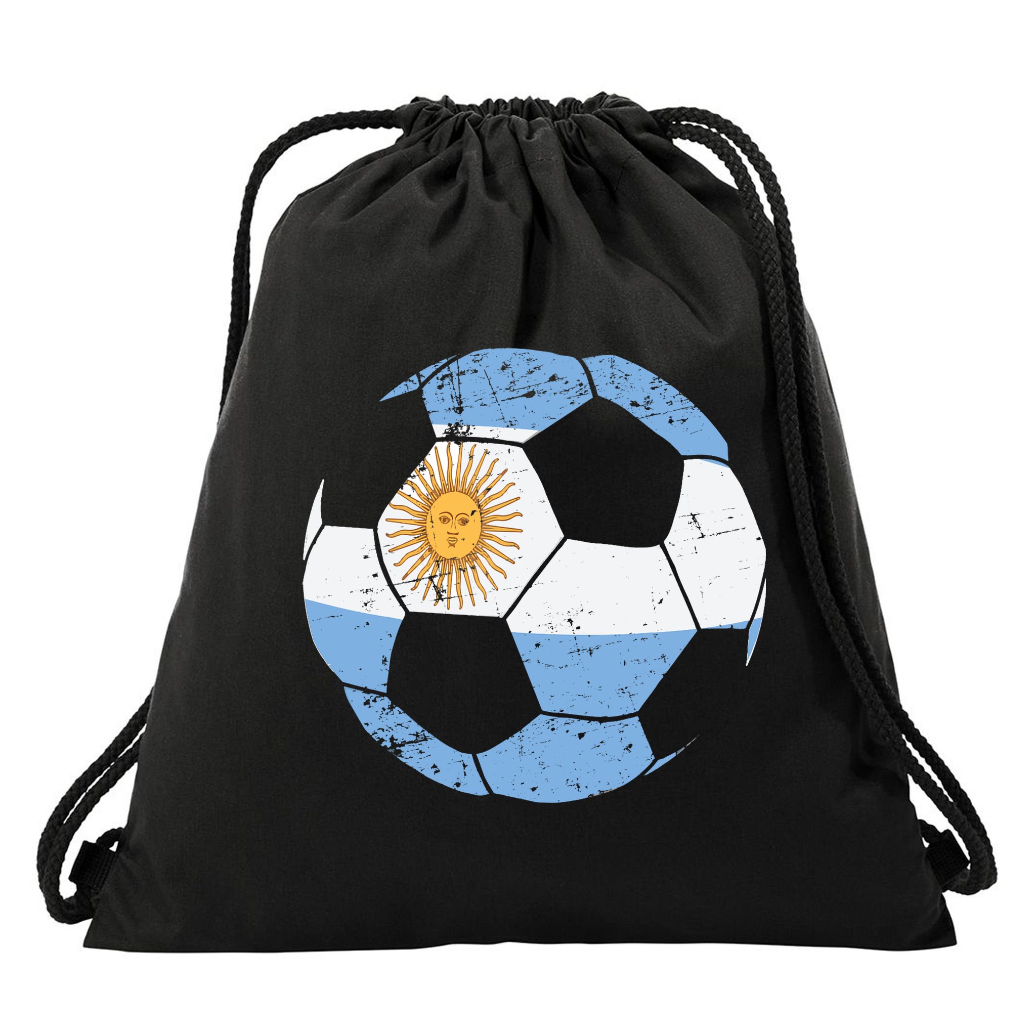 Argentina Soccer Ball Flag Jersey Argentinian Football Drawstring Bag