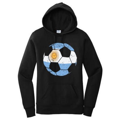 Argentina Soccer Ball Flag Jersey Argentinian Football Women's Pullover Hoodie